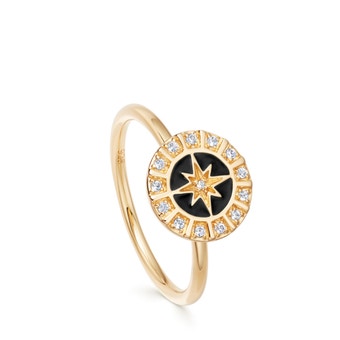 Celestial Black Enamel Astra Ring