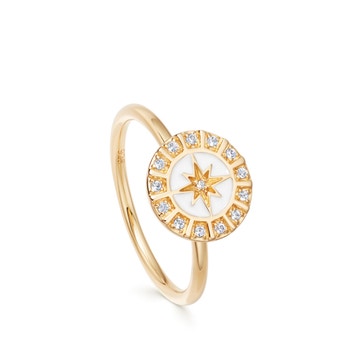 Celestial White Enamel Astra Ring