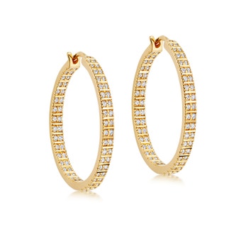 Celestial Large Astra Hoop Earrings in Yellow Gold Vermeil