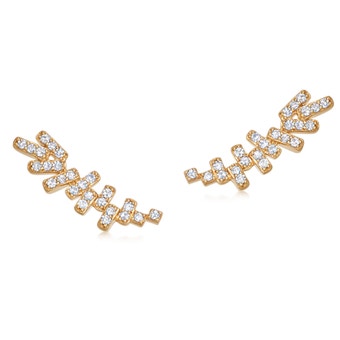 Solid Gold Comet Diamond Ear Crawlers