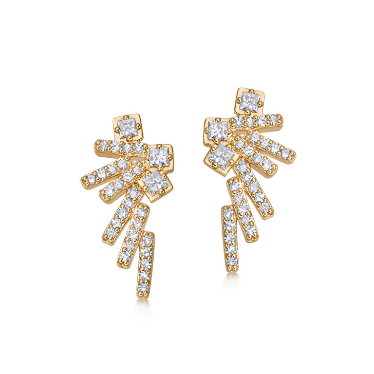 Comet Flare Diamond Stud Earrings