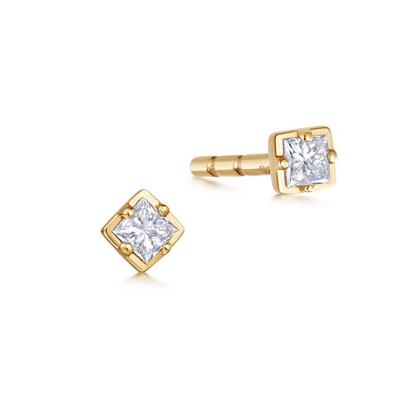 Mini Comet Diamond Stud Earrings