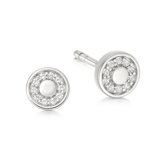 Silver Celestial Tiny Cosmos Stud Earrings