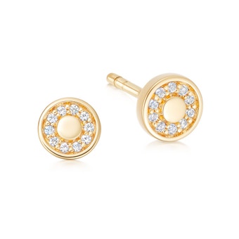 Gold Celestial Tiny Cosmos Stud Earrings