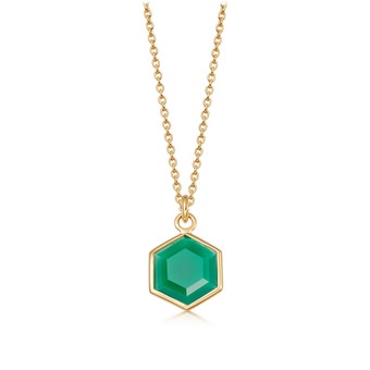 Deco Green Agate Pendant