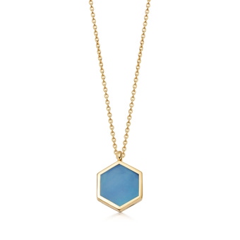 Deco Blue Agate Slice Locket