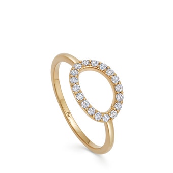 Solid Gold Halo Diamond Ring