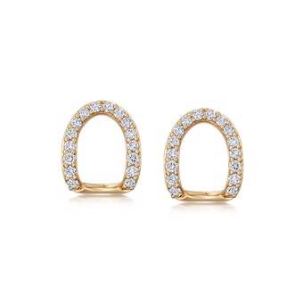 Solid Gold Halo Diamond Stud Earrings