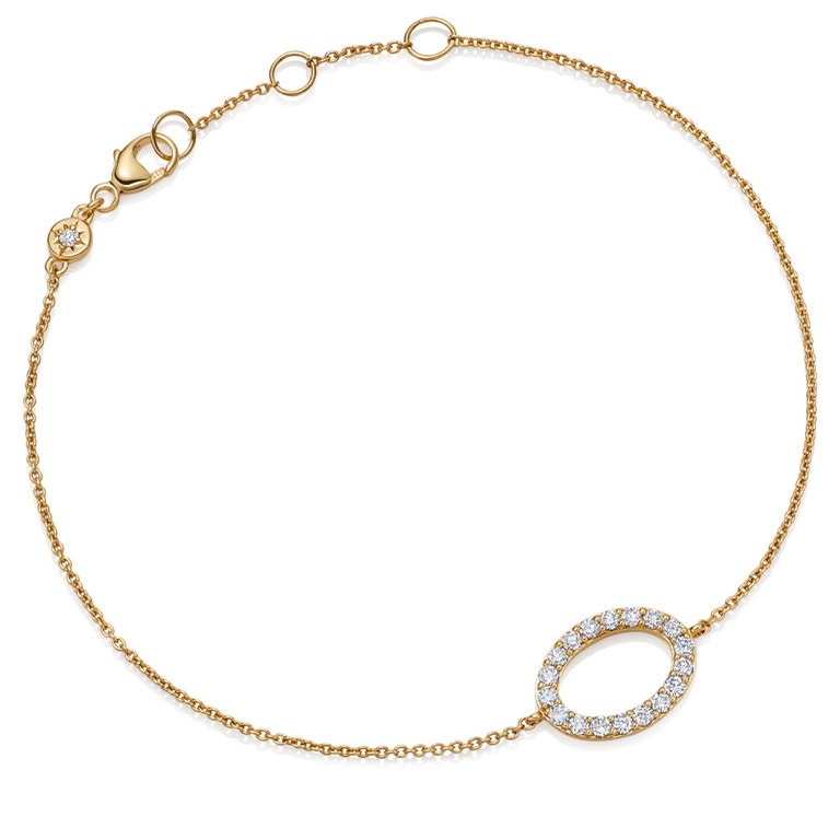 Halo Bracelet Diamond  | Yellow Gold London