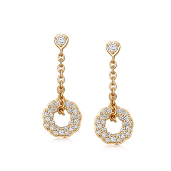 Solid Gold Asteri Diamond Chain Drop Earrings