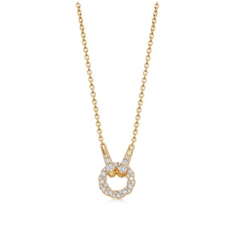 Solid Gold Asteri Diamond Loop Pendant Necklace