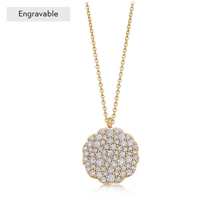 diamond locket necklace stack in solid gold