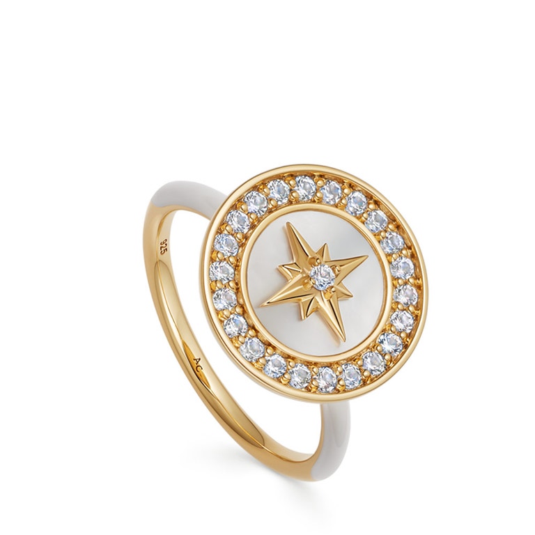 Gold Polaris Mother of Pearl Ring 