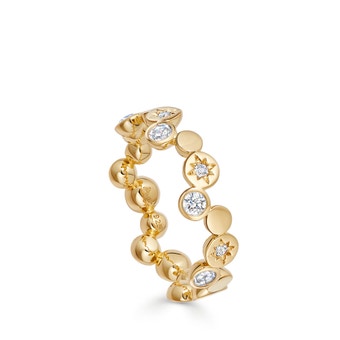 Gold Polaris North Star White Sapphire Ring