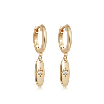 Polaris Star Set Oval Drop Earrings