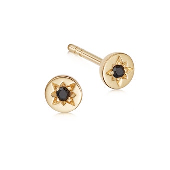 Polaris Black Spinel Stud Earrings