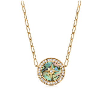 North Star Polaris Large Compass Abalone Pendant