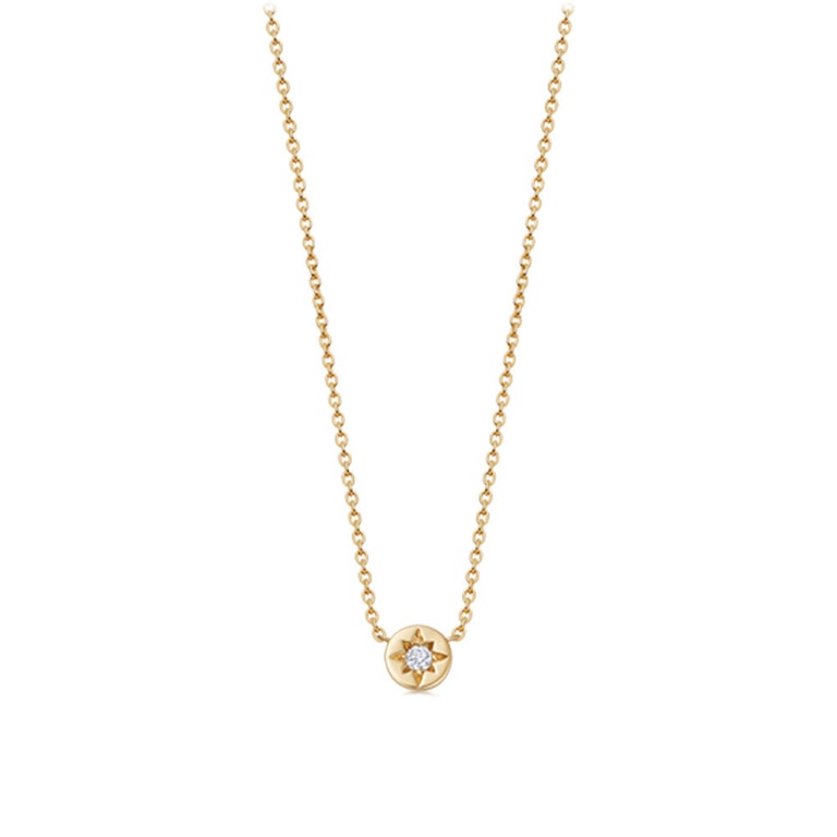 Polaris White Sapphire Star Set Pendant Vermeil