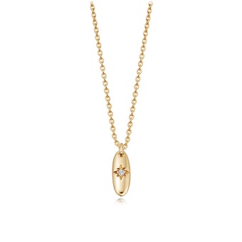 Polaris Star Set Oval Pendant in Yellow Gold Vermeil