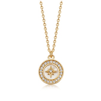 Gold Polaris Mother of Pearl Pendant Necklace