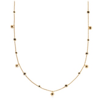Polaris North Star Black Spinel Station Necklace