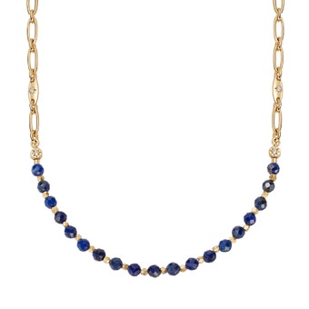Orbit and Biography Lapis Star Set Necklace in Yellow Gold Vermeil