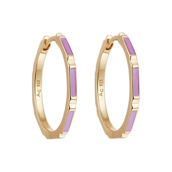 Aubar Hoop Earrings Purple Enamel