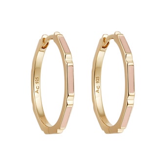Aubar Hoop Earrings Pink Enamel