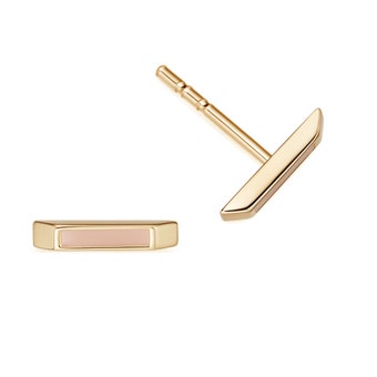 Aubar Stud Earrings Pink Enamel