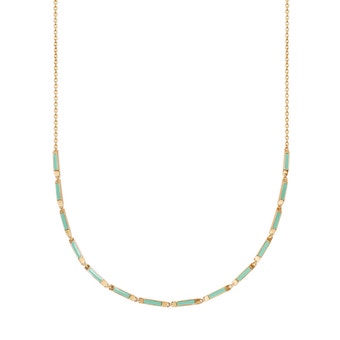 Aubar Necklace Green Enamel