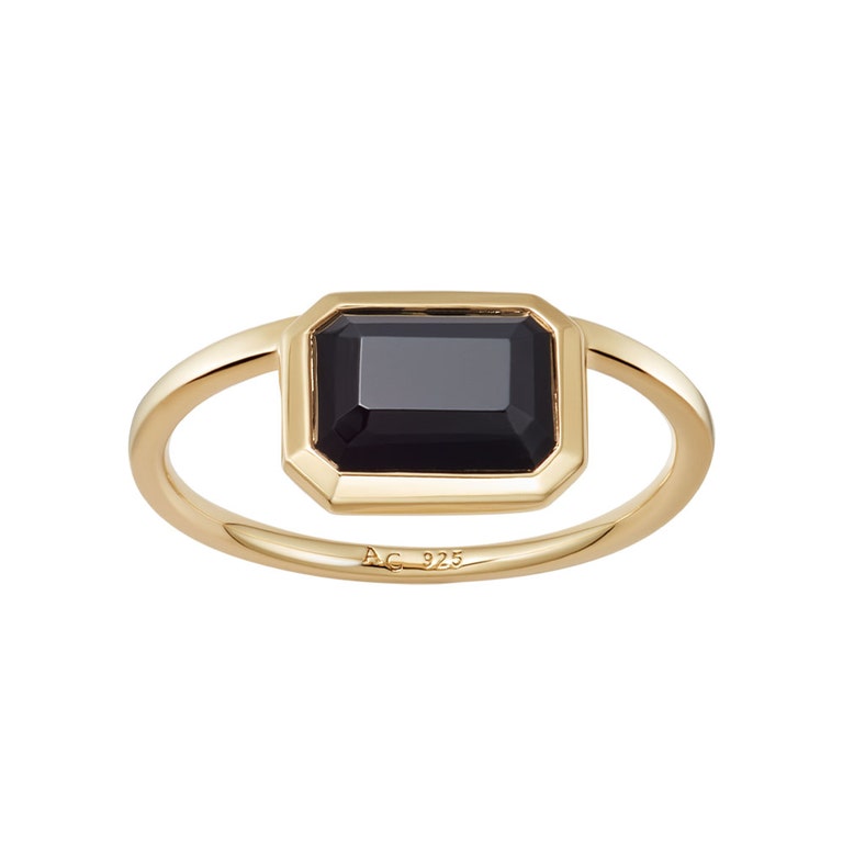 Ottima Black Onyx Ring in Yellow Gold Vermeil | Astley Clarke