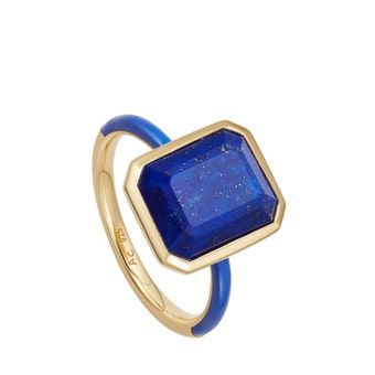 Ottima Lapis Slice Enamel Ring in Yellow Gold Vermeil | Astley Clarke