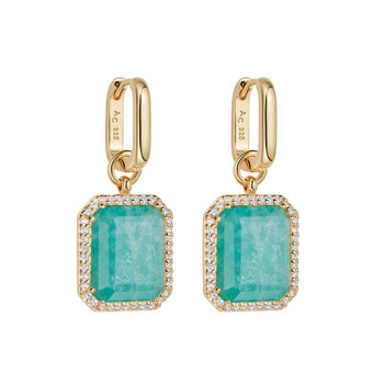 Ottima Amazonite Slice Earrings in Yellow Gold Vermeil | Astley Clarke