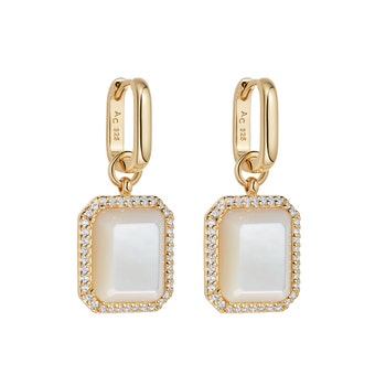 Ottima Mother of Pearl Slice Earrings in Yellow Gold Vermeil | Astley Clarke