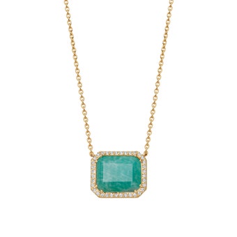 Ottima Amazonite Slice Landscape Pendant in Yellow Gold Vermeil | Astley Clarke