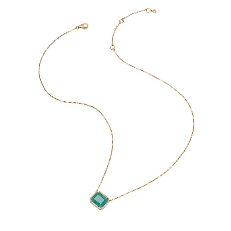 Ottima Amazonite Slice Landscape Pendant in Yellow Gold Vermeil | Astley Clarke