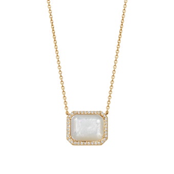 Ottima Mother of Pearl Slice Landscape Pendant in Yellow Gold Vermeil | Astley Clarke