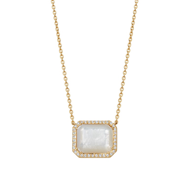 Ottima Mother of Pearl Slice Landscape Pendant in Yellow Gold Vermeil | Astley Clarke