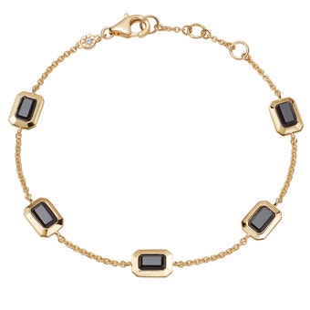 Ottima Black Onyx Tennis Bracelet in Yellow Gold Vermeil | Astley Clarke