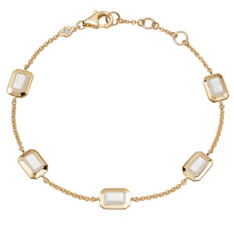 Ottima Mother of Pearl Tennis Bracelet in Yellow Gold Vermeil | Astley Clarke