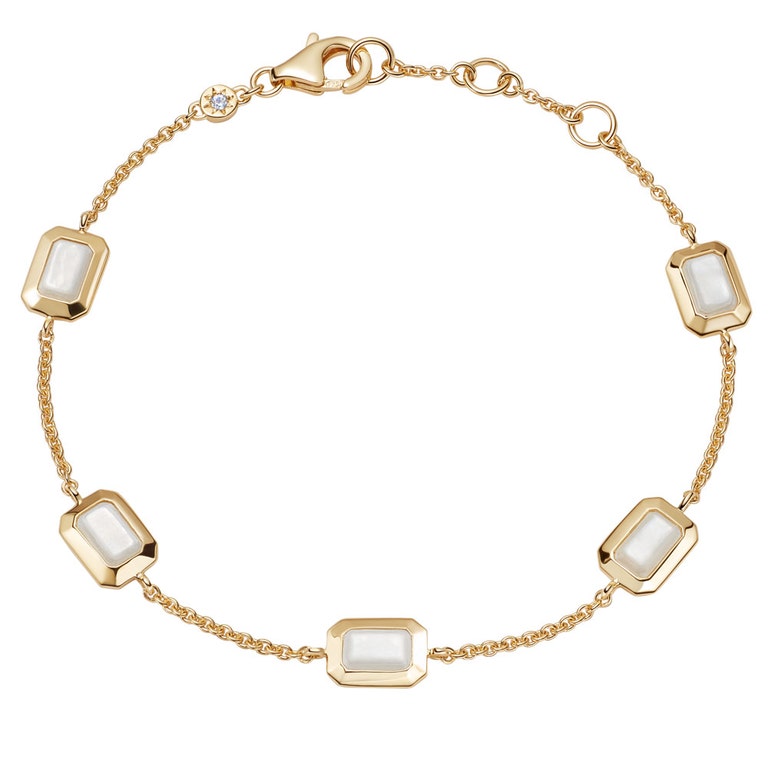 Ottima Mother of Pearl Tennis Bracelet in Yellow Gold Vermeil | Astley Clarke