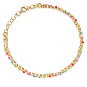 Gold Biography Neon Enamel Bracelet