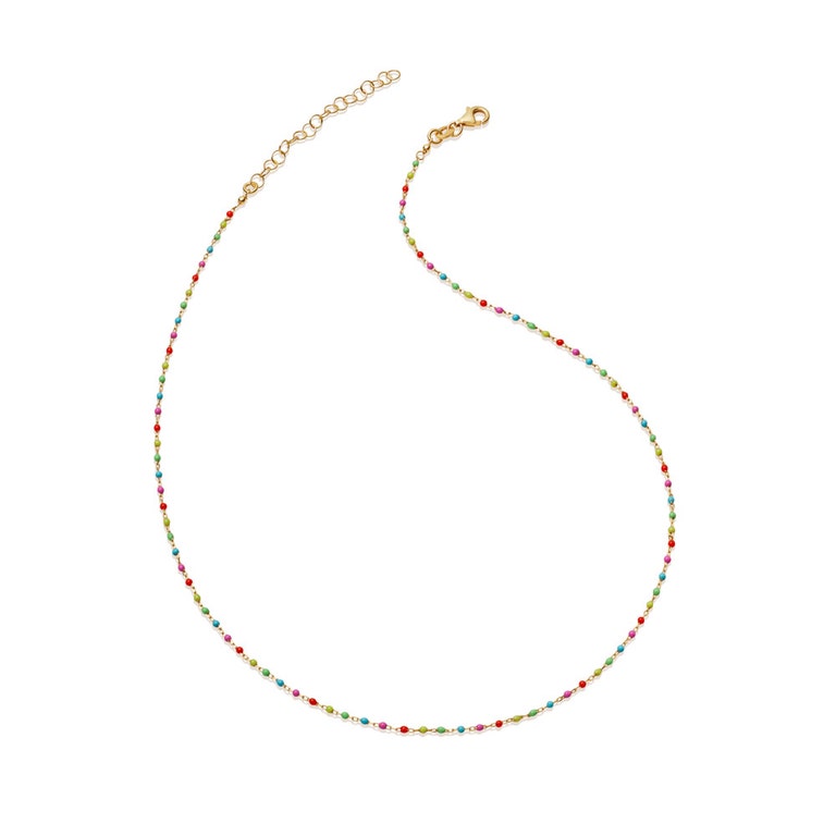 Biography Neon Enamel Choker in Yellow Gold Vermeil