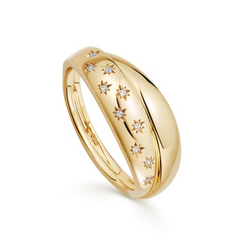 Half Star Double Ring in Yellow Gold Vermeil | Astley Clarke
