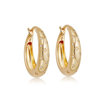 Tiny Star Hoop Earrings in Yellow Gold Vermeil | Astley Clarke
