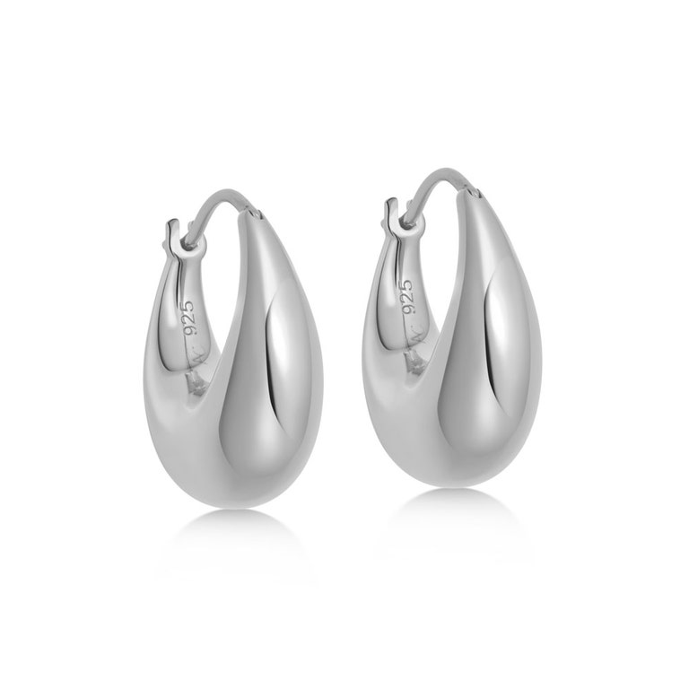 Chunky Hoop Earrings in Sterling Silver
