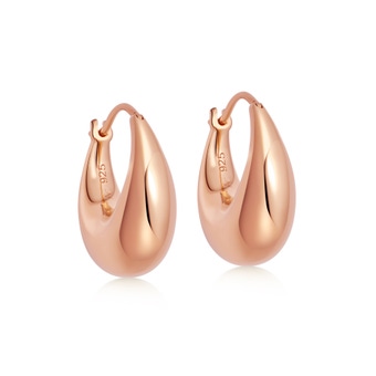 Chunky Hoop Earrings in Rose Gold Vermeil