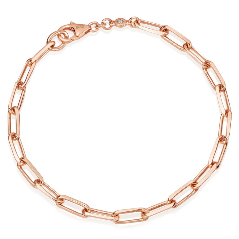 Rose Gold Celestial Square Link Bracelet