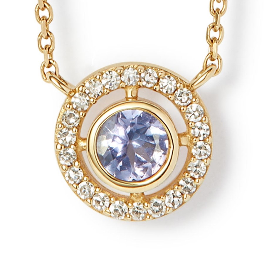 Solid Gold December Birthstone Tanzanite Pendant Necklace