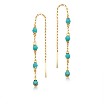 Turquoise Chain Earrings | 18 Ct Yellow Gold Vermeil | Astley Clarke 